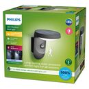 Aplica led solara pentru exterior cu senzor de lumina si miscare philips tyla, 1.2w, 4v, 255 lm, lumina neutra (4000k), ip44, 188x158x184mm, antracit,  Aplice de exterior | electropc.ro
