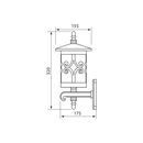 Aplica tip felinar vivalux jardin up, e27, max. 1x60w, ip44, 175x155x320mm, coffee, bec neinclus,  Aplice de exterior | electropc.ro