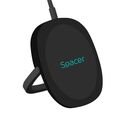 Incarcator wireless spacer, quick charge 15w qi, conector type-c, rol de stand prin prindere magnetica, negru,  Incarcatoare telefoane | electropc.ro