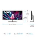 Monitor benq pd3420q 34 inch, panel type: ips, backlight: led backlight, resolution: 3440x1440, aspect ratio: 21:9,  refresh rate:60hz, response time gtg: 5ms(gtg), brightness: 350 cd/m², contrast (static): 1000:1, viewing angle: 178°/178°, color gamut (n,  Monitoare LED | electropc.ro