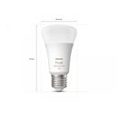 Pachet 3 becuri led rgb inteligente philips hue a60, bluetooth, e27, 9w (75w), 1100 lm, lumina alba si color (2000-6500k) + consola hue bridge + intrerupator cu variator,  Becuri si Tuburi LED | electropc.ro