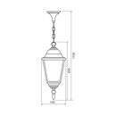 Pendul tip felinar vivalux riga, e27, max 1x60w, ip44, 145x145x1150mm, negru, bec neinclus,  Aplice de exterior | electropc.ro