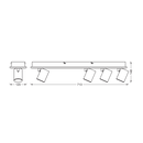 Spot led cvadruplu ajustabil ledvance decor mars, 58.5w, 5780 lm, lumina calda (3000k), ip20, 713mm, alb, clasa energetica f,  Spoturi aplicate | electropc.ro