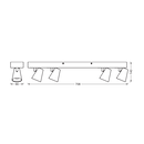 Spot led cvadruplu ajustabil ledvance decor neptune, 27w, 2570 lm, lumina calda (3000k), ip20, 708mm, alb, clasa energetica f,  Spoturi aplicate | electropc.ro