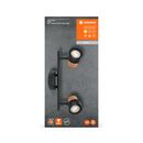 Spot led dublu ajustabil ledvance decor cork, 2xgu10, 2x3.4w, 460 lm, lumina calda (2700k), ip20, 338x136x100mm, metal/pluta, negru,  Spoturi aplicate | electropc.ro