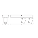 Spot led dublu ajustabil ledvance decor mars, 29w, 3100 lm, lumina calda (3000k), ip20, 408mm, negru, clasa energetica f,  Spoturi aplicate | electropc.ro