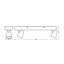 Spot led dublu ajustabil ledvance decor neptune, 20w, 1630 lm, lumina calda (3000k), ip20, 508mm, negru, clasa energetica f,  Spoturi aplicate | electropc.ro