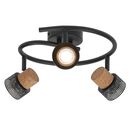 Spot led triplu ajustabil ledvance decor cork spiral, 3xgu10, 3x3.4w, 690 lm, lumina calda (2700k), ip20, 318x136x293mm, metal/pluta, negru,  Spoturi aplicate | electropc.ro
