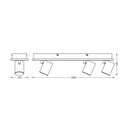 Spot led triplu ajustabil ledvance decor mars, 41w, 3100 lm, lumina calda (3000k), ip20, 558mm, negru, clasa energetica f,  Spoturi aplicate | electropc.ro