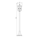 Stalp pentru iluminat exterior vivalux jardin, e27, max. 1x60w, ip44, 155x155x1000mm, coffee, bec neinclus,  Aplice de exterior | electropc.ro