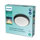 Plafoniera led philips doris cl257, 6w, 600 lm, lumina calda (2700k), ip44, 22cm, negru,  Lampi de interior | electropc.ro