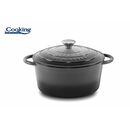 Semioala fonta emailata + capac 28x13 cm, 6l, marble gray, cooking by heinner,  Tavi copt | electropc.ro