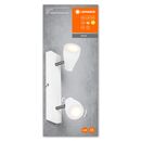 Spot led dublu ajustabil ledvance pear, 2xgu10, 2x4.3w, 700 lm, lumina calda (2700k), ip20, 274x131x60mm, metal/plastic, alb,  Lampi de interior | electropc.ro