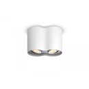 Spot led dublu philips hue pillar, bluetooth, 2xgu10, 2x5w, 700 lm, lumina alba (2200-6500k), ip20, 19.3x10.3cm, metal, alb,  intrerupator cu variator inclus,  Lampi de interior | electropc.ro