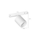 Spot led rgb philips hue perifo, bluetooth, control vocal, 24v, 5.3w, 490 lm, lumina alba si color (2000-6500k), ip20, 12.8x17.7x6.7cm, metal, alb,  Lampi de interior | electropc.ro