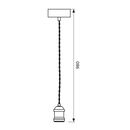 Pendul vivalux retro antique brass, e27, max. 60w, textil/metal, ip20, Ø100mm, cablu dublu auriu 1m, bec neinclus,  Lampi de interior | electropc.ro