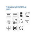 Plafoniera led vivalux luka, 35w, 3300 lm, lumina neutra (4000k), 150°, ip20, Ø400x50mm, 25000h, alb,  Lampi de interior | electropc.ro