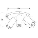 Spot triplu vivalux round white lux, 3xgu10, max. 3x35w, ip20,220x120mm, alb, becuri neincluse,  Lampi de interior | electropc.ro