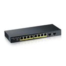 Switch zyxel gs1900-10hp v2, 8-port gbe l2 poe smart switch + 2 sfp slots, 802.3at, desktop, fanless, 70 watt,  Switch-uri | electropc.ro