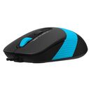 Mouse a4tech, pc sau nb, cu fir, usb, optic, 1600 dpi, butoane/scroll 4/1, buton selectare viteza, negru / albastru,  Mouse | electropc.ro