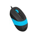 Mouse a4tech, pc sau nb, cu fir, usb, optic, 1600 dpi, butoane/scroll 4/1, buton selectare viteza, negru / albastru,  Mouse | electropc.ro