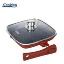 Tigaie grill aluminiu+capac 28x4 cm, calabria, cooking by heinner,  Tigai si seturi | electropc.ro