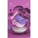 Bol 2 in 1 pentru snackuri cu lingurita, mov, u-grow,  Articole hranire bebelusi | electropc.ro