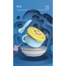 Bol 2 in 1 pentru snackuri si lingurita, blue, u-grow,  Articole hranire bebelusi | electropc.ro
