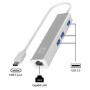 Levelone usb-0504 gigabit usb-c network adapter with usb hub, 110 x 23.5 x 16.5 mm,  Access point & Range Ext. | electropc.ro
