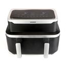 Friteuza dubla cu aer cald heinner haf-ddb9bk26, putere: 2600w, capacitate: 9l, control digital individual, temperatura: 80-220 grade c, timer 60 min, 10 programe presetate, auto-oprire, negru,  Friteuze | electropc.ro