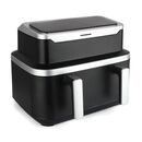 Friteuza dubla cu aer cald heinner haf-ddb9bk26, putere: 2600w, capacitate: 9l, control digital individual, temperatura: 80-220 grade c, timer 60 min, 10 programe presetate, auto-oprire, negru,  Friteuze | electropc.ro