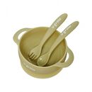 Set bol si lingurita silicon, olive, u-grow,  Articole hranire bebelusi | electropc.ro