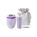 Set epilator philips satinelle essential brp533/00, opti-light, 2 setari de viteze, mini-perie de curatare faciala visapure, penseta, husa, turcoaz, mov,  Aparate de tuns | electropc.ro