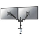 Brat de birou pentru monitor neomounts, poate sustine 2 monitoare cu diagonala display 17-27", suporta pana la 14kg per monitor, full motion, +45°, -45° inclinatie, +90°, -90° swivel, +180°, -180° rotatie,  vesa min 75x75, vesa max 100x100, reglabil pe in,  Suporturi TV & Monitor | electropc.ro