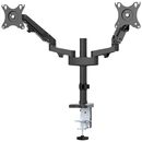 Brat de birou pentru monitor neomounts, poate sustine 2 monitoare cu diagonala display 17-27", suporta pana la 14kg per monitor, full motion, +45°, -45° inclinatie, +90°, -90° swivel, +180°, -180° rotatie,  vesa min 75x75, vesa max 100x100, reglabil pe in,  Suporturi TV & Monitor | electropc.ro
