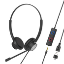 Casti cu fir call center tellur voice 420, binaural, usb jack 3.5mm, negru,  Casti audio | electropc.ro