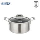 Semioala inox+capac sticla in 3 straturi 24x12 cm, 5 l, titanium3, cooking by heinner,  Tavi copt | electropc.ro