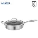 Tigaie adanca inox +capac sticla in 3 straturi  28*7.5cm, 4.2 l, titanium3, cooking by heinner,  Tavi copt | electropc.ro