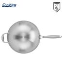 Tigaie wok inox + capac sticla 30x8.5 cm, 4.5l, titanium3, cooking by heinner,  Tigai si seturi | electropc.ro