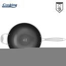 Tigaie wok inox + capac sticla 30x8.5 cm, 4.5l, titanium3, cooking by heinner,  Tigai si seturi | electropc.ro