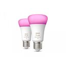 2 becuri led rgb inteligente philips hue a60, bluetooth, e27, 9w (75w), 1100 lm, lumina alba si color (2000-6500k),  Becuri si Tuburi LED | electropc.ro