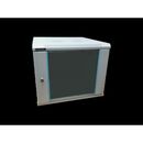 Rack 6u 600x450, dezasamblat, montare pe perete, usa din sticla, panouri laterale detasabile si securizate, culoare gri ral7035, dateup,  Cabinete metalice | electropc.ro