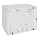Rack de perete triton sectiune simpla 6u 600mm adancime usa sticla panouri laterale fixe, sectiuni ventilatie activa, sectiuni acces cabluri sus/jos/spate securizare cu cheie, 1 pereche montanti reglabili ip30 gri,  Cabinete metalice | electropc.ro