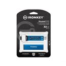 Usb flash drive kingston 32gb ironkey keypad 200, usb 3.2 gen1, fips 140-3 lvl 3 (pending) aes-256 encrypted,  Memorii USB | electropc.ro