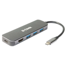 D-link dub-2333 5-in-1 usb-c hub with hdmi and power delivery, 1* usb-c connector, 1* hdmi port, 3* usb type- aport (usb 3.0), 1* usb-c powerdelivery.,  Docking stations | electropc.ro