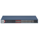 Switch 24 porturi hikvision ds-3e1326p-ei(b), l2, smart managed, 24 × 10/100 mbps poe rj45 ports si 2 × gigabit combos, putere poe 370w, extend mode - pana la 300 metri, maxim 30w per port, switching capacity 8.8 gbps, network topology management, alarm p,  Switch-uri | electropc.ro