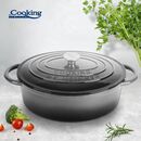 Semioala  fonta emailata ovala + capac 37x29x15 cm, 9l marble grey, cooking by heinner,  Tavi copt | electropc.ro