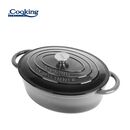 Semioala  fonta emailata ovala + capac 37x29x15 cm, 9l marble grey, cooking by heinner,  Tavi copt | electropc.ro