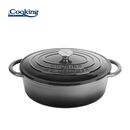 Semioala  fonta emailata ovala + capac 37x29x15 cm, 9l marble grey, cooking by heinner,  Tavi copt | electropc.ro