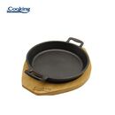 Tigaie servire fonta pura cu suport de lemn dia 20 cm, cooking by heinner,  Tigai si seturi | electropc.ro